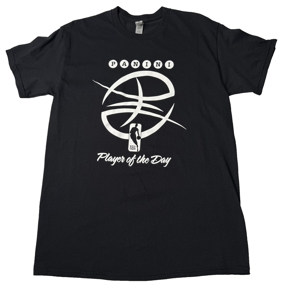 Panini NBA Player of the Day T-Shirt Men sz‎ M Black Basketball 100% Cotton Tee